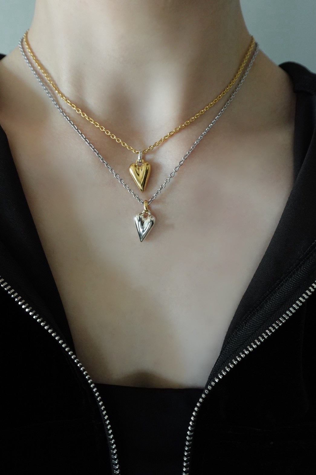 Dew Drop Heart Necklace -SV-