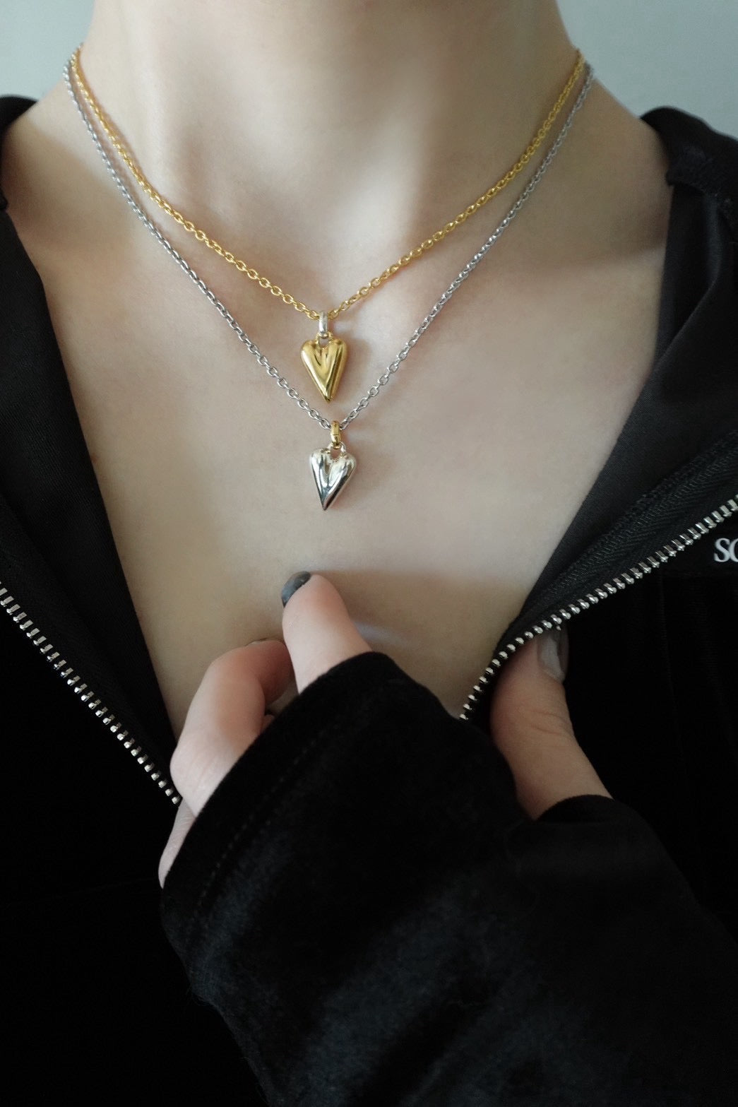 Dew Drop Heart Necklace -GD-