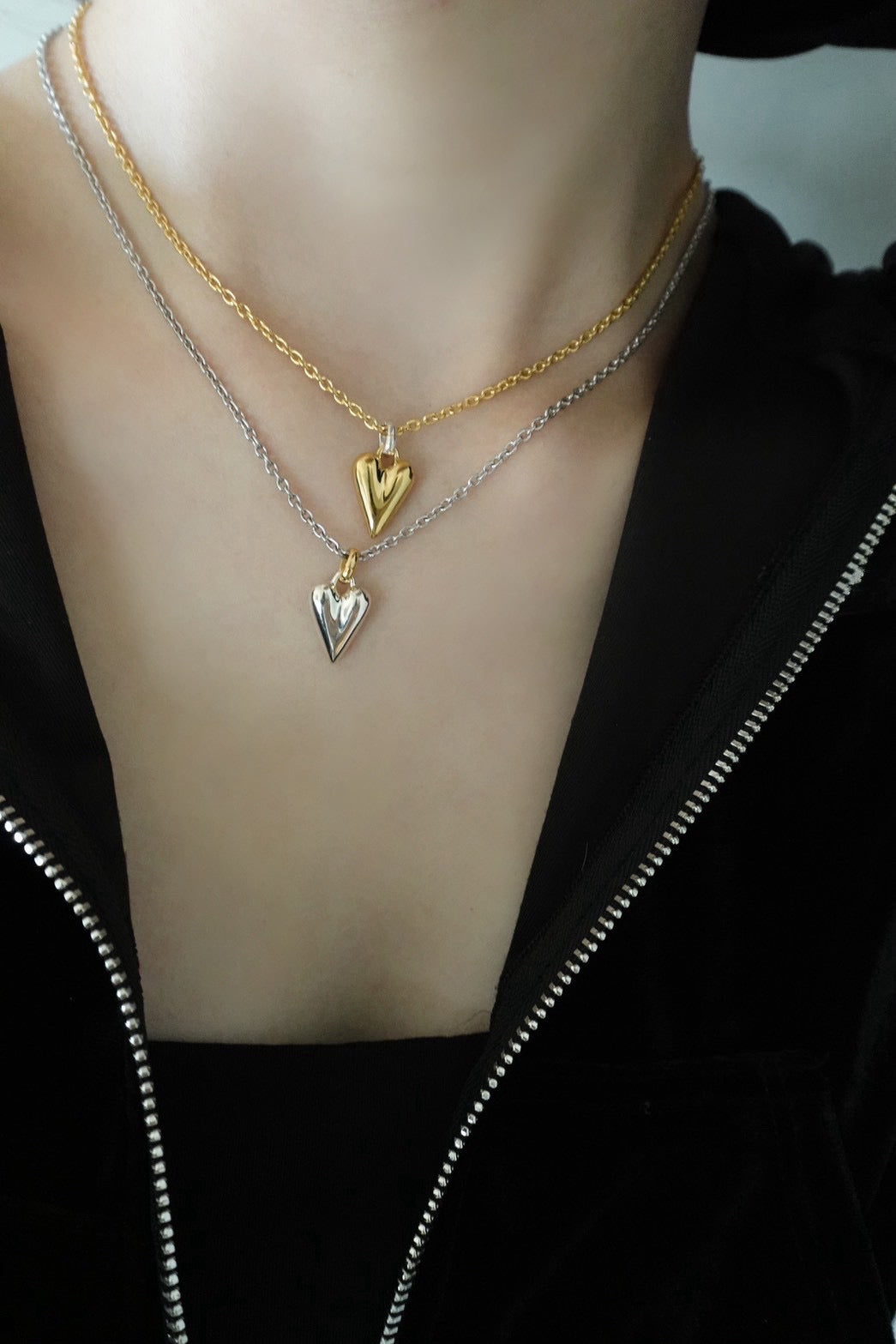 Dew Drop Heart Necklace -GD-