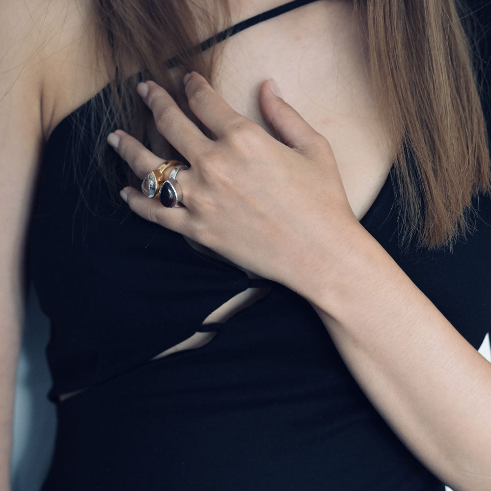 drop stone ring crystal