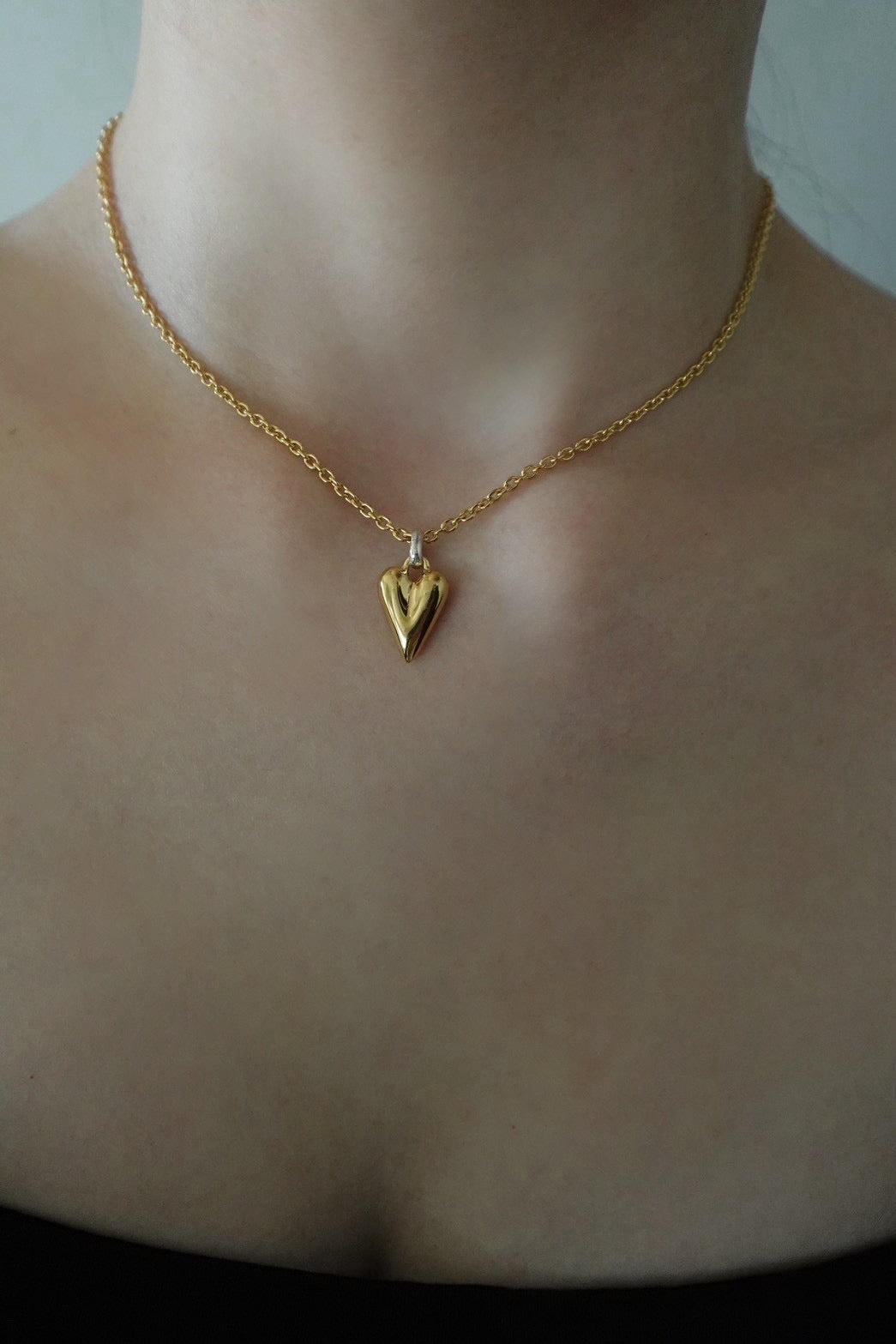 Dew Drop Heart Necklace -GD-