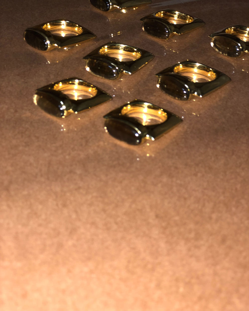 square at stone ring / smokyquartz