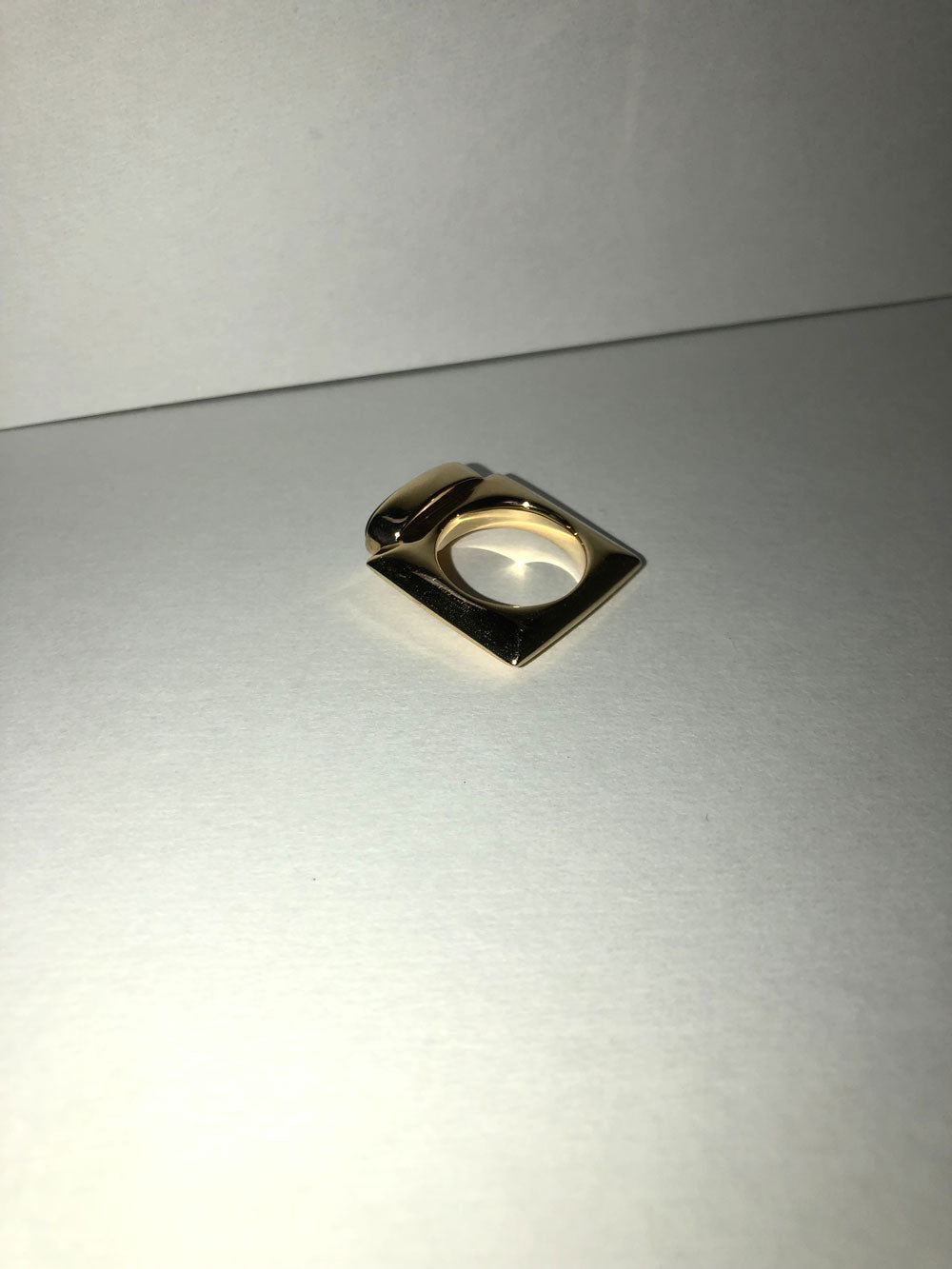 square at stone ring / smokyquartz