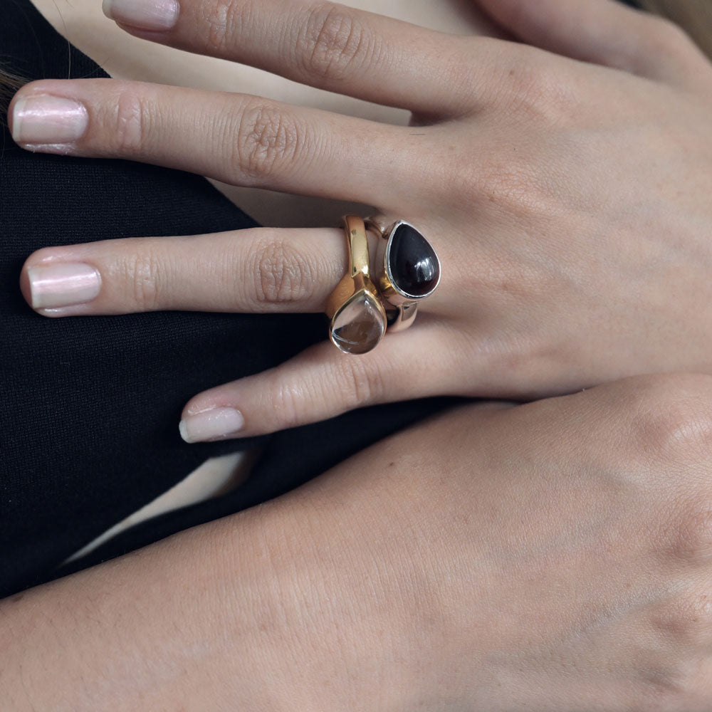 drop stone ring  crystal