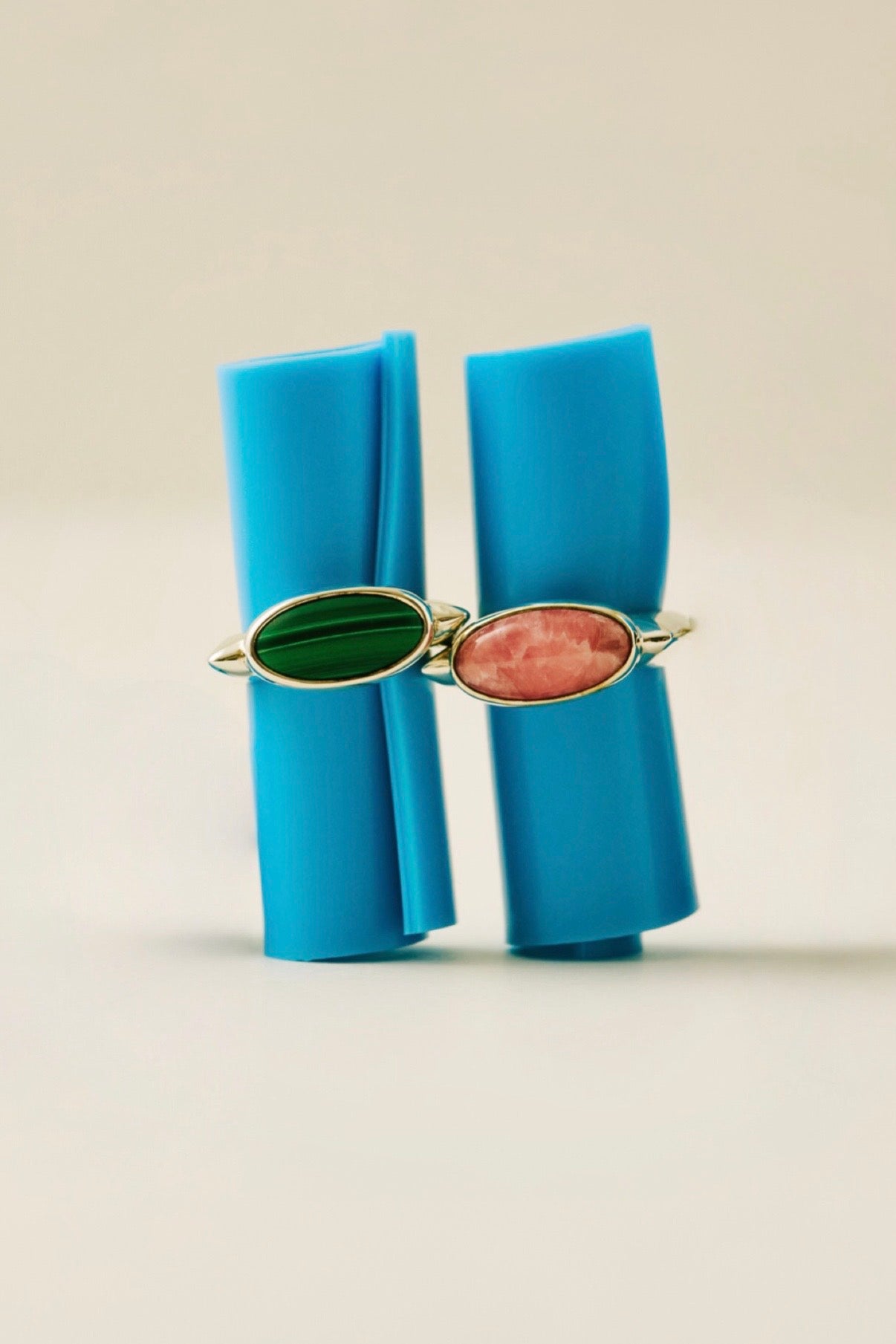 square at stone ring : malachite