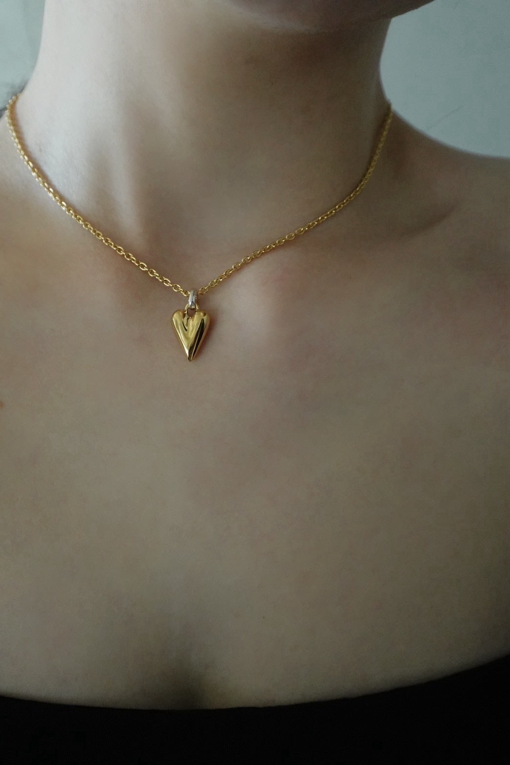 Dew Drop Heart Necklace -GD-