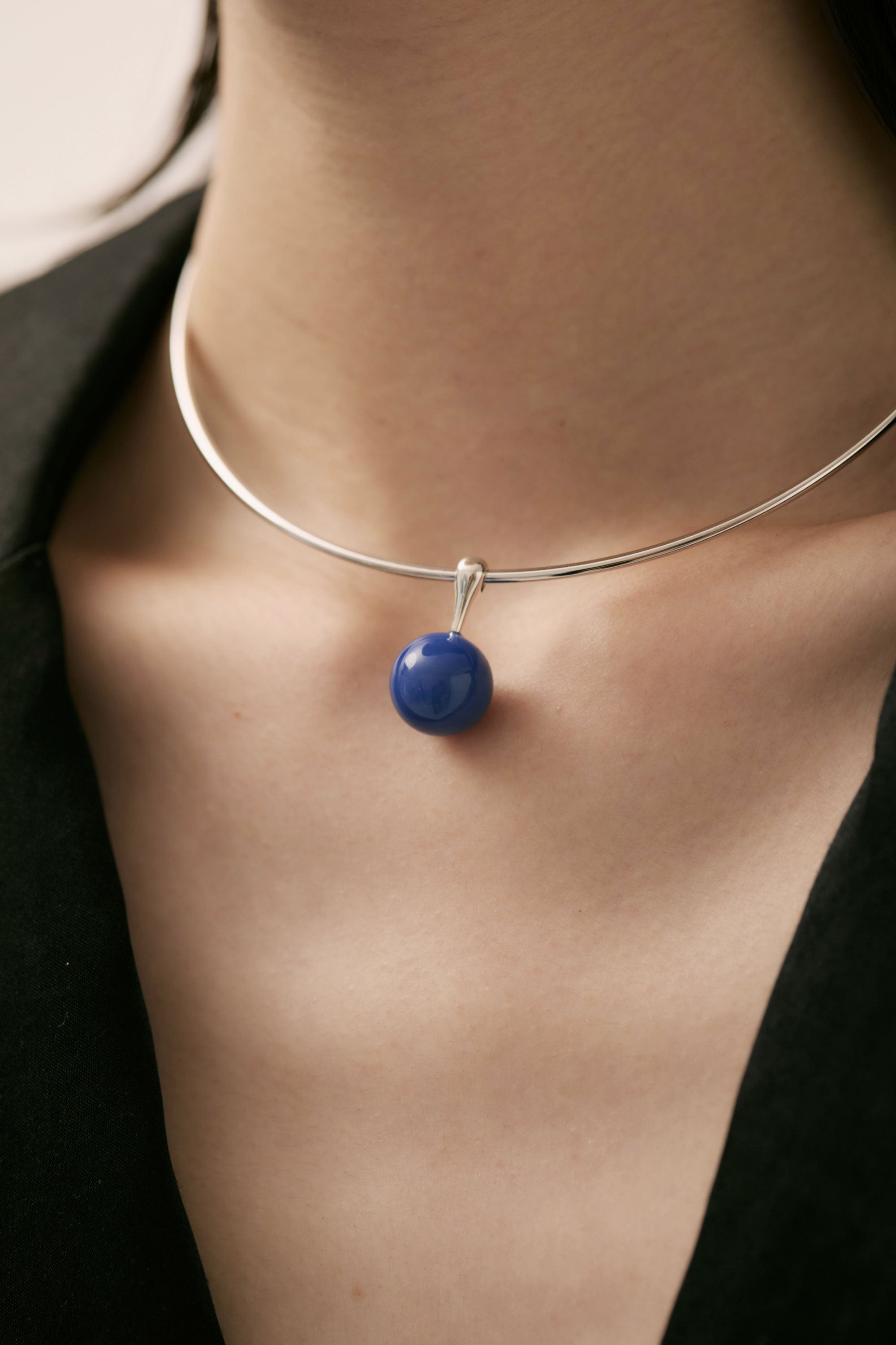 Blueagate silver choker